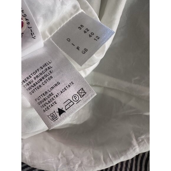 Elegance Paris Stripe Dress Ruffle Midi White Black - Picture 8 of 8